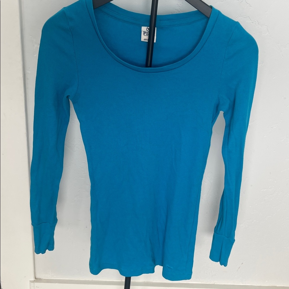 PINK Victoria's Secret Vibrant Teal Long Sleeve Top